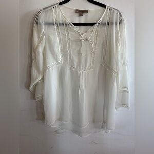 Nine West Women’s M Blouse Romantic Shabby Chic Boho Parisian Career Western